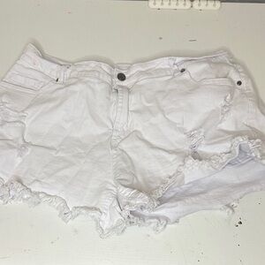 White Distressed Women Shorts